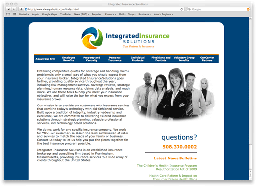 Integrated Insurance website